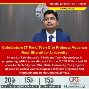 Coimbatore IT Park, Tech City Projects Advance Near Bharathiar University
