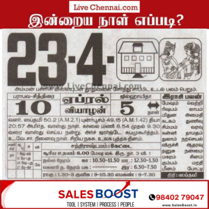 Auspicious (Nalla Neram) time today (April 23rd)