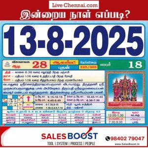 Auspicious (Nalla Neram) time today (Aug 13th)