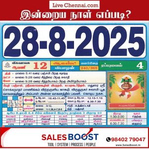 Auspicious (Nalla Neram) time today (Aug 28th)